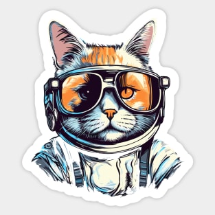 Cosmic Cool Cat Sticker
